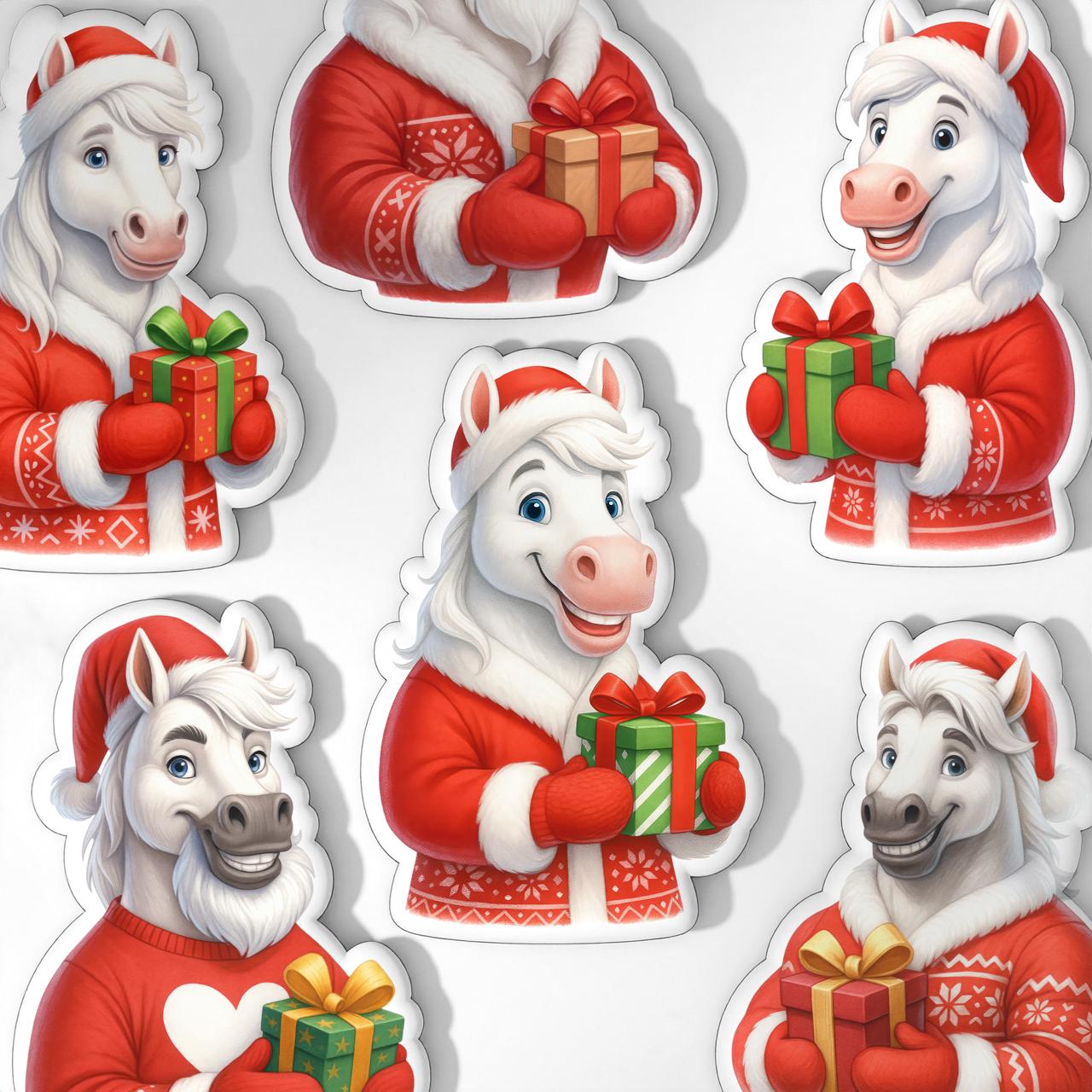 Дед Мороз и Снегурка - лошадки